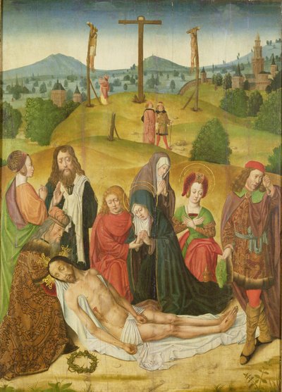 La Deposición, panel central del tríptico, finales del siglo XV-principios del siglo XVI de French School